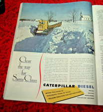 1940's Caterpillar Diesel Magazine Print Ad Clear the way for Santa Clause