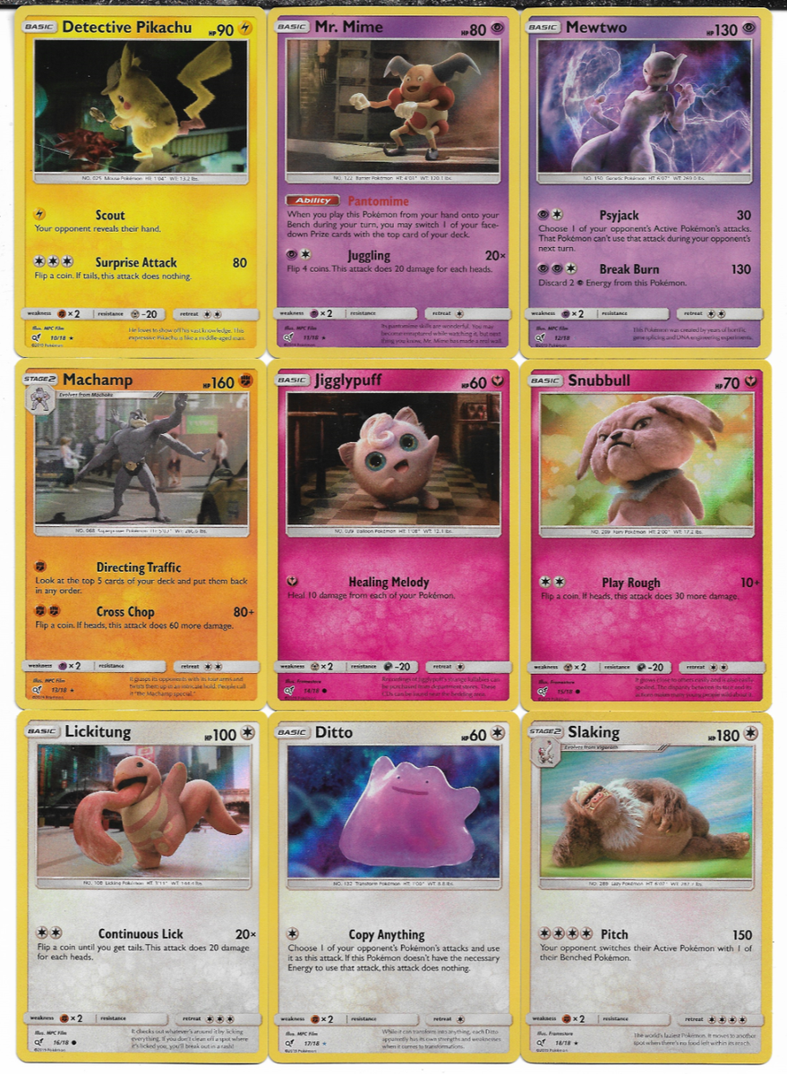 Pokemon Detective Pikachu 18 Card Complete Set Including Charizard