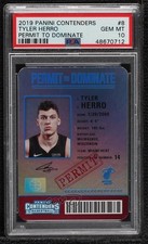 2019-20 Panini Contenders Permit to Dominate Tyler Herro #8 PSA 10 GEM MT ya6
