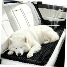 Dog Car Seat Cover for Back Seat Flannel Pet Bed Mat, Non-Slip Waterproof Black