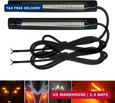 2Pcs 10CM Amber led Strip Motorcycle Turn signal lights,Universal Front Rear Ind