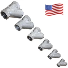 1/2" - 2" NPT Female Y Strainer Mesh Filter check Valve Stainless Steel US STOCK