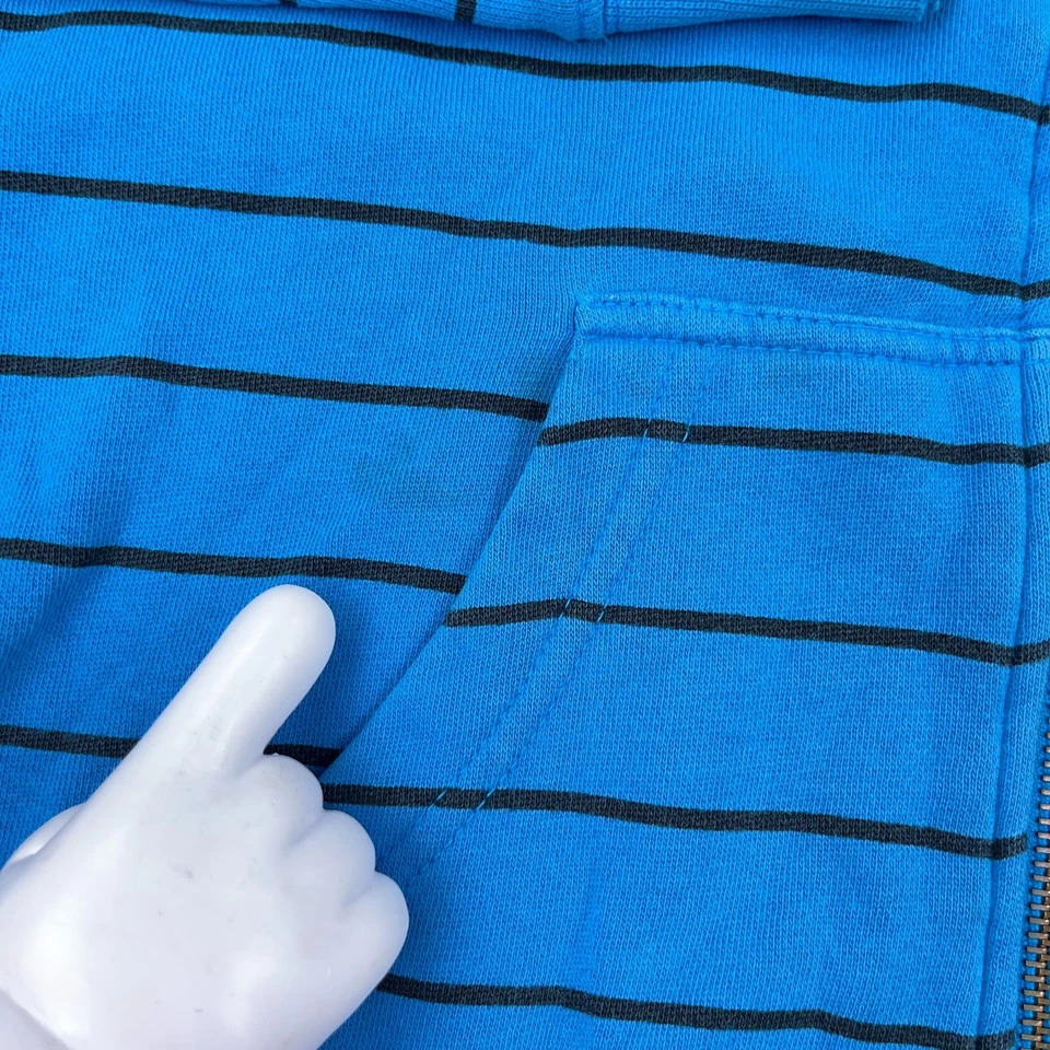 De colección Y2K Volcom Sudadera con Capucha Mujer Medio Azul Cremallera Completa Chaqueta Skate Grunge Rayas Foto 4 de 4