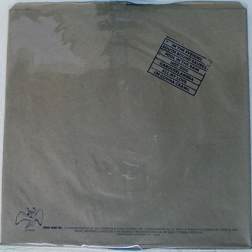 LED ZEPPELIN IN THROUGH THE OUT DOOR SWAN SONG P10726N Japan VINYL LP