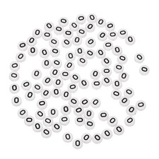 100 Pcs 4x7mm Round White Acrylic Number 0 Beads Number Spacer Beads