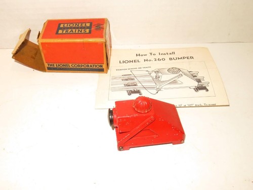 Lionel Trains Nachkrieg #260 beleuchtete Metallstoßstange - sehr guter Zustand - Spur 0/027 - BXD - H43