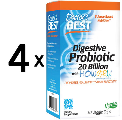 4 x Doctors Best Best Probiotic, 20 Billion CFU - 30 vcaps (707,92 EUR/kg)