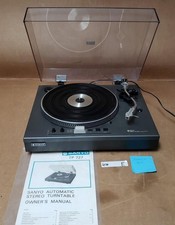SANYO TP 727 DC SERVO AUTOMATIC STEREO TURNTABLE W/ OWNER'S MANUAL Q138 E