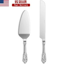 Elegant Stainless Steel Cake Knife  Server Set 2-Piece Wedding Party Gift New