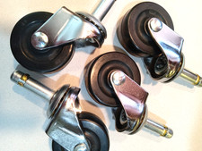 4-Removeable Casters,2" Rubber Wheel, 7/16 x 1-7/16 Stem w/Sockets and Screws