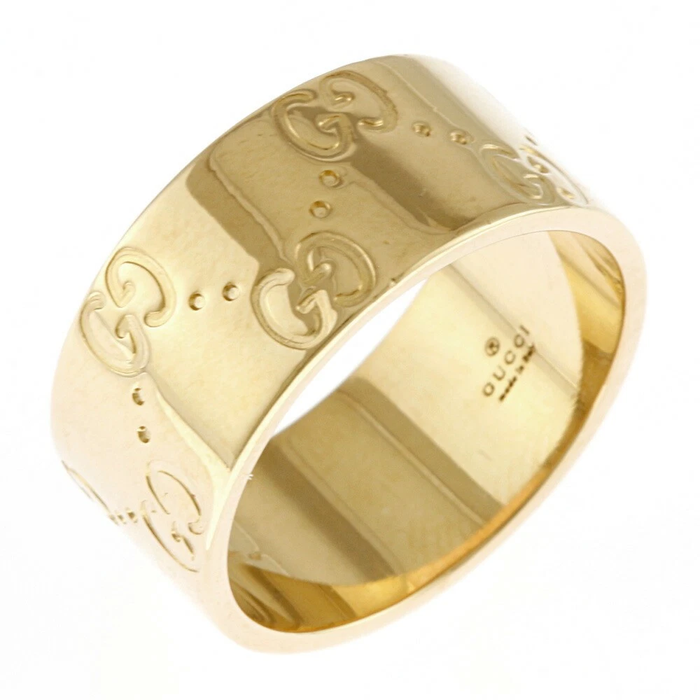 Gucci Icon Bague Large K18YG US6.75 Unisexe Or Bijoux