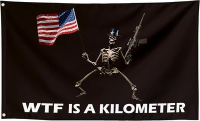 WTF Is A Kilometer Meme Flag Banner 3x5 FT Colorful Room Decor for All