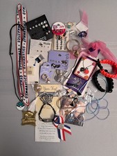 Over 30pcs lot costume jewelry necklaces, medal, bracelets, earrings, childs wom