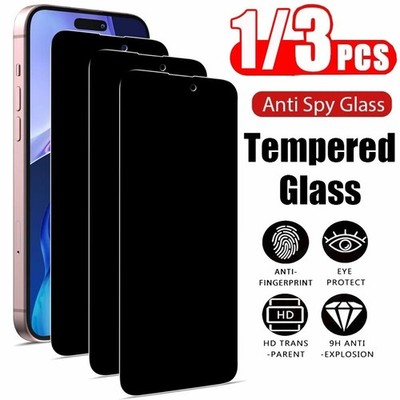 1/3X For iPhone 17 16 15 14 13 12 11 Pro Privacy Tempered Glass Screen Protector