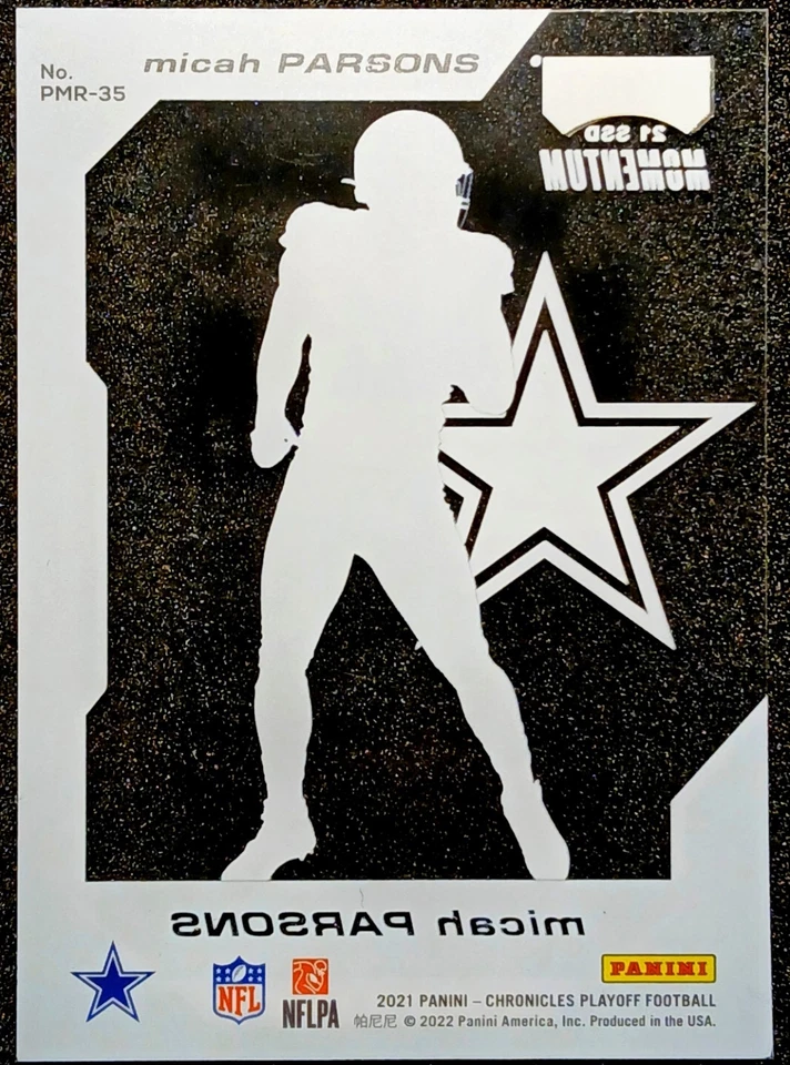 2021 Panini Chromicles Playoff Micah Parsons Rookie Cowboys Acetate SP #PMR-35 - Image 2 of 2