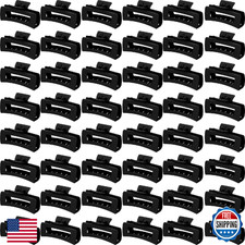 48 Pcs Large 4.1" Black Rectangle Square Hair Claw Clips No-Slip Grip