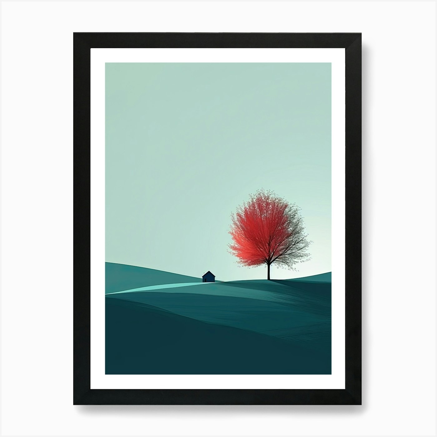 Lone Tree, Minimalism 12 Art Print Framed Wall Art Poster Canvas Print Picture