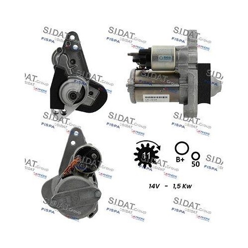 Démarreur Sidat S12BH0946 Nissan Renault pièce de rechange moteur 12V