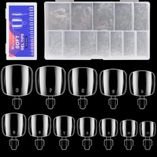 Clear Soft Gel Toenail Tips, Melous 600PCS Full Cover Nail Tips Gel Nail Tips Cl