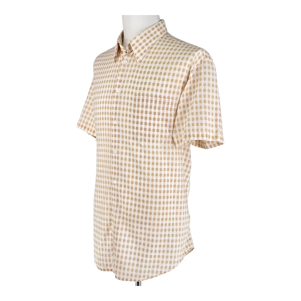 Camisa Italiana Versace Clásica V2 Vintage LUJO TRANQUILO Hombre 46/18.5 Beige  Foto 3 de 4