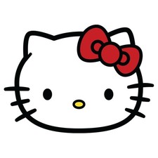 Cute and Kawaii Hello Kitty Normal Face Sticker 5"W x 3.6"H