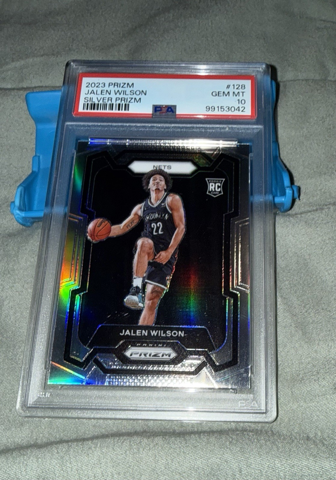 Panini 2023-24 Prizm Jalen Wilson Rookie #128 Silver Prizm PSA 10 Nets