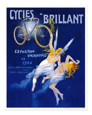 Vintage Fahrrad Wandkunst Zyklen Brillant 1900 Druck Urbane Szene Wand