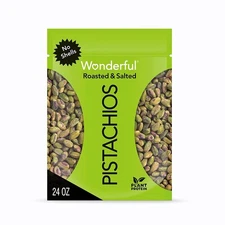 Wonderful Pistachios No Shells, Roasted & Salted Nuts, 24 Ounce Resealable Bag