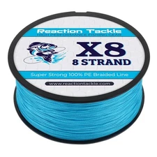 Reaction Tackle Braided Fishing Line - 8 Strand Sea Blue 300LB 500yd