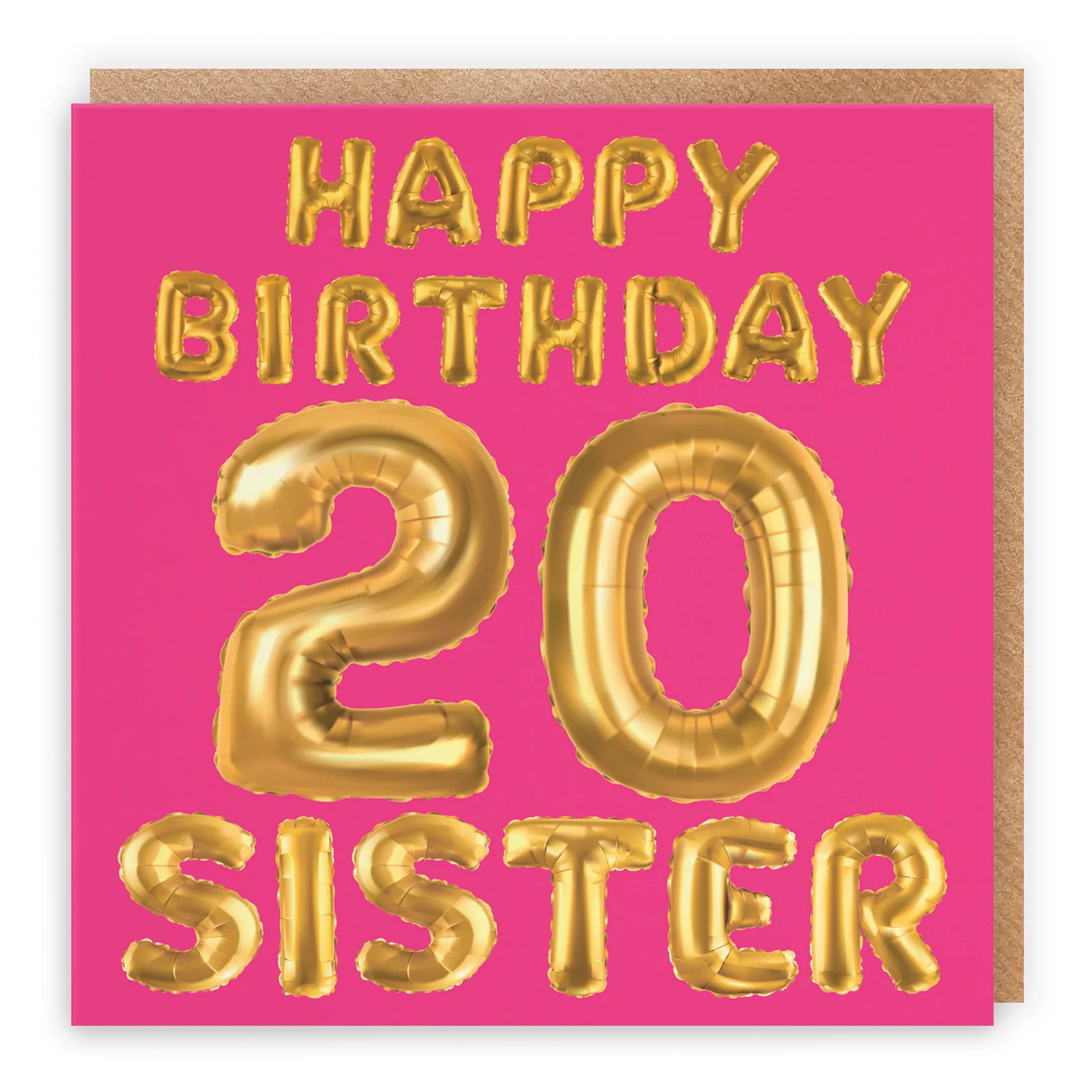 20th Sister Birthday Card Balloon
