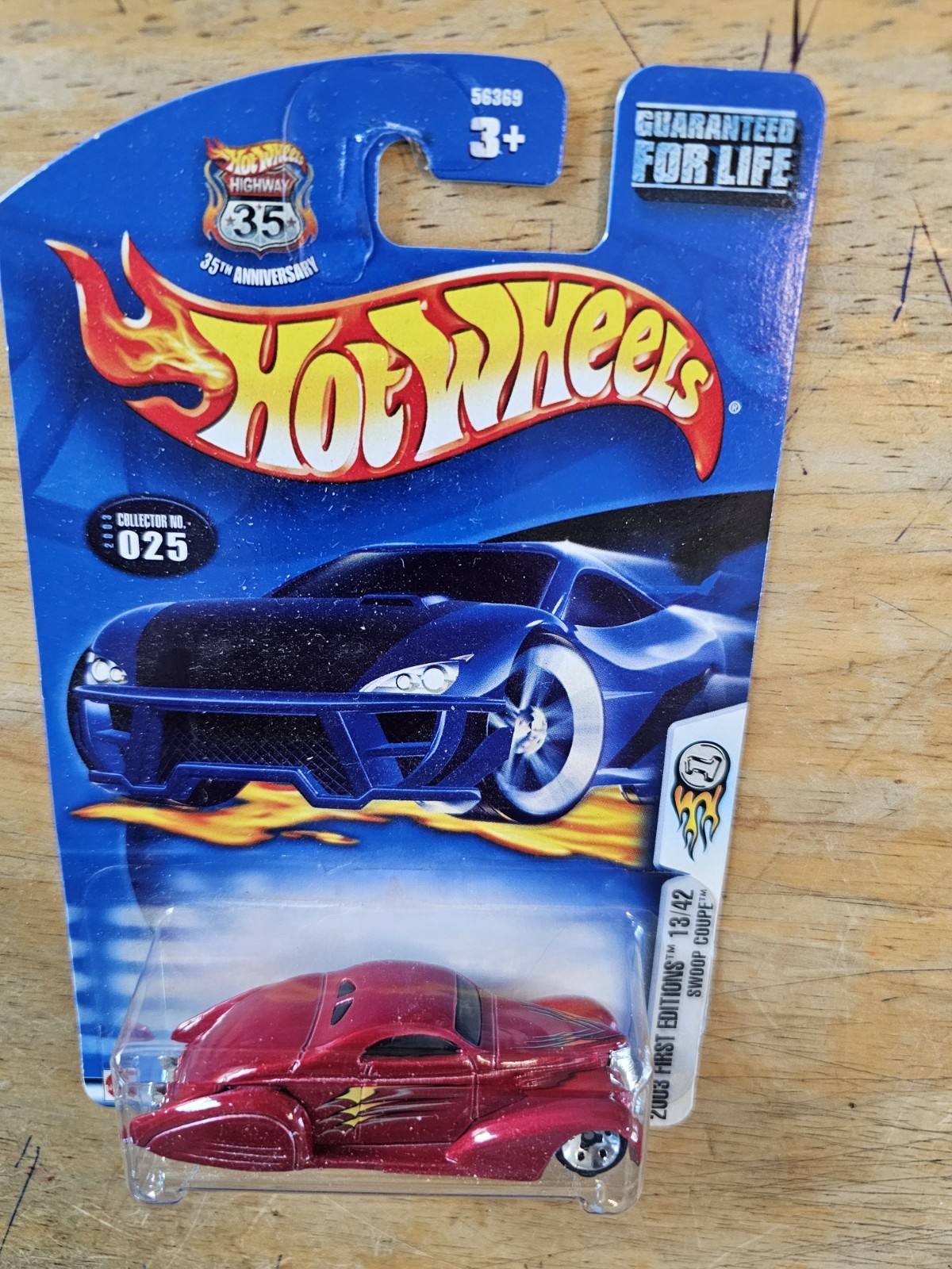 Hot Wheels Swoop Coupe, Red; 2003 First Editions Series 13/42, Collector No. 025