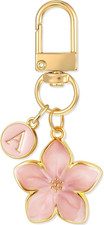 Cute Flower Initial Letter Keychain for Women, Flower Charms, Bag  Purse Charms