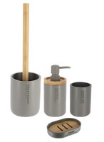 BadzubehöR Set 4-Tlg Seifenspender Seifenschale Becher ToilettenbüRste Grau