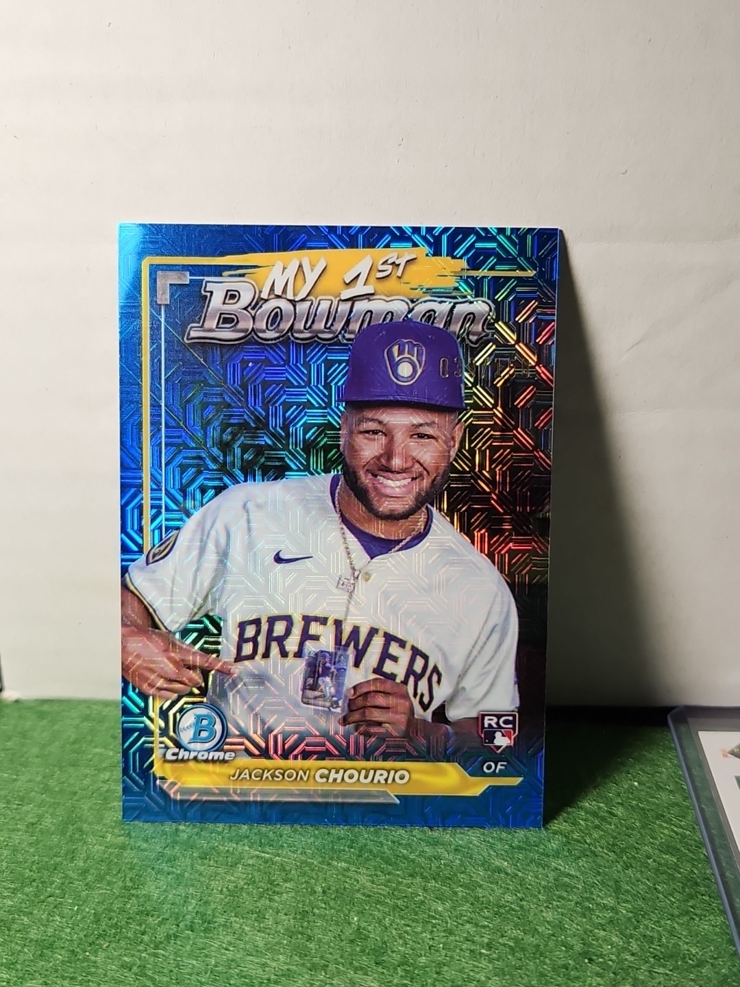 Jackson Chourio 2024 Bowman Chrome My 1st Bowman Blue Mojo Refractor RC #/150