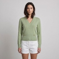 Sandro Women's Green Cashmere Blend Sweater Size 34 FR 6 UK 2 US SFPPU01557