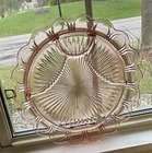 Depression Glass 13” Anchor Hocking Old Colony Lace Pink 4-part Platter EXCLNT