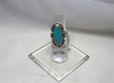 Navajo Kingman Turquoise and Sterling Silver Ring Size 7