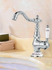 Polished Chrome Ceramic Base Kitchen Bathroom Faucet Swivel Mixer Tap hwzh033-6
