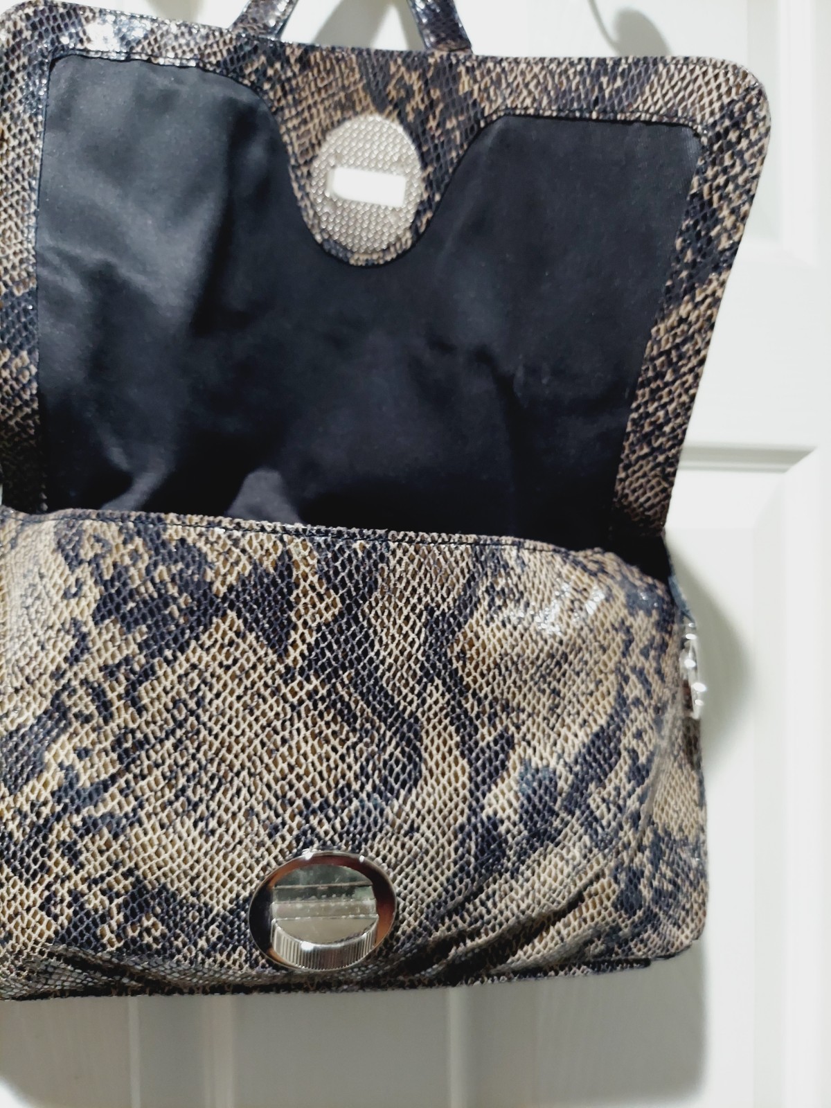 AUDREY BROOKE Python Embossed Leather Silver Chai… - image 8