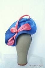 Blue Pink Fascinator Headband Wedding Guest Race Millinery Melbourne Cup