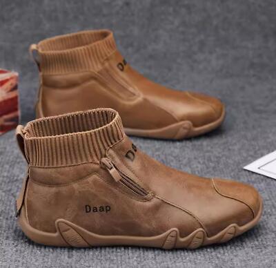 Men's Spring Autumn Pump Sport Youth Casual High Top Flat Comfort Pull On Shoes 