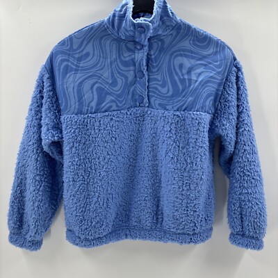 NWT Hippie Rose Women s Half Snap Peri Swirl Jacket, Blue Size XS