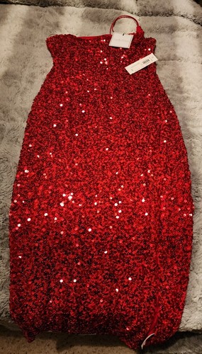 Premier Amour Red Sleeveless Sequin Midi Sheath Dress🆕 - Picture 3 of 4