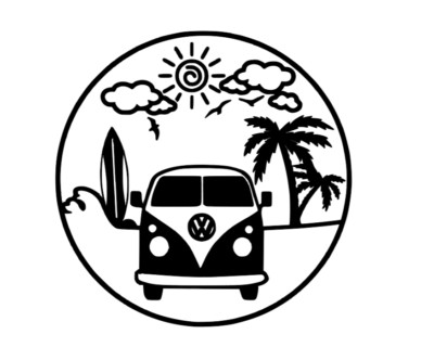 CAMPER BEACH LIFE VINYL AUFKLEBER STICKER AUTO VAN FENSTER SURFEN LKW SONNE WELLEN