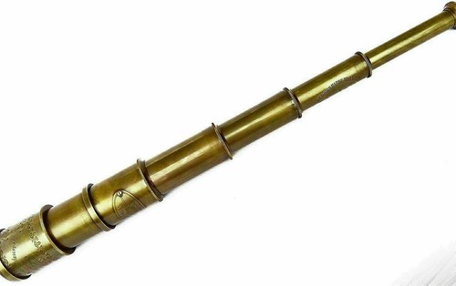 Nautical Pirate Spyglass 20" – Antique Brass Telescope with Wooden Display Box - Picture 3 of 3