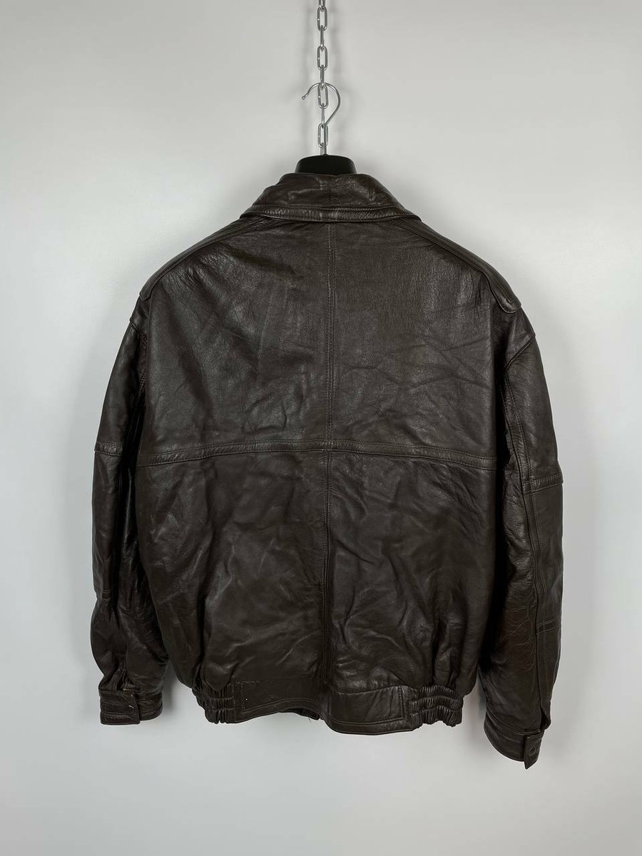Vintage 90s Valentino Vera Pelle Leather Bomber Jacket
