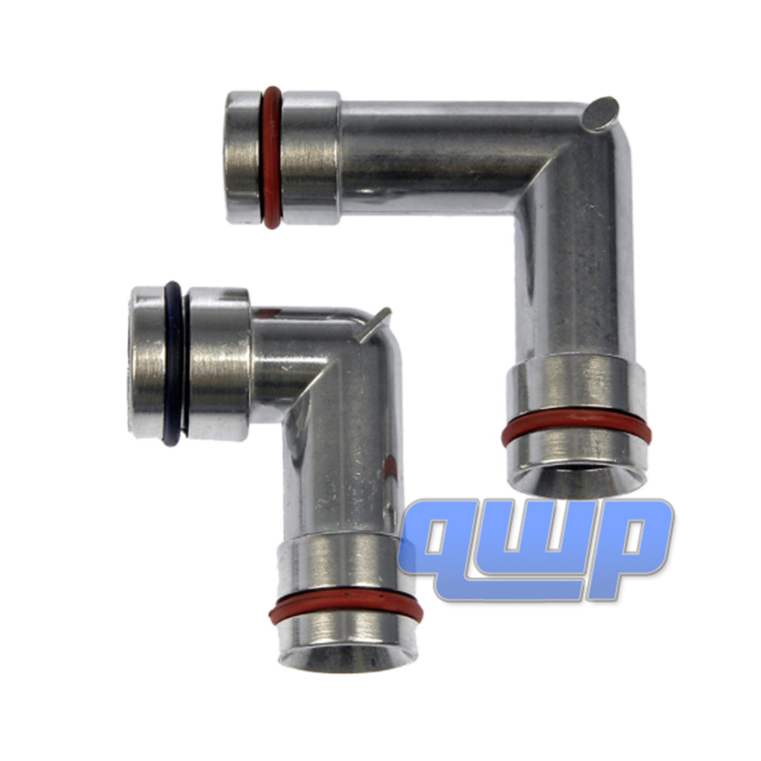 Set x2 Aluminum Heater Hose Elbows Fit Chevy Pontiac Buick 3.8L Upper