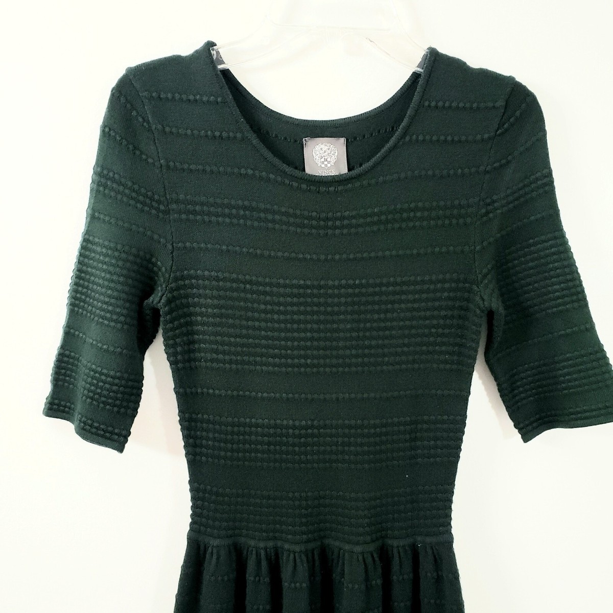 Vince Camuto Size XS Womens Knit Sweater Green A-Line Dress | eBay