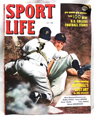 SPORT LIFE MAGAZINE OCTOBER 1952 SPORTS NEWS & PHOTOS BASE RUNNING IN BASEBALL