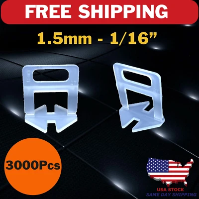Tile Leveling System Kit 1.5mm Spacers Clips Tiling Tool Floor Wall – 500–9000pc